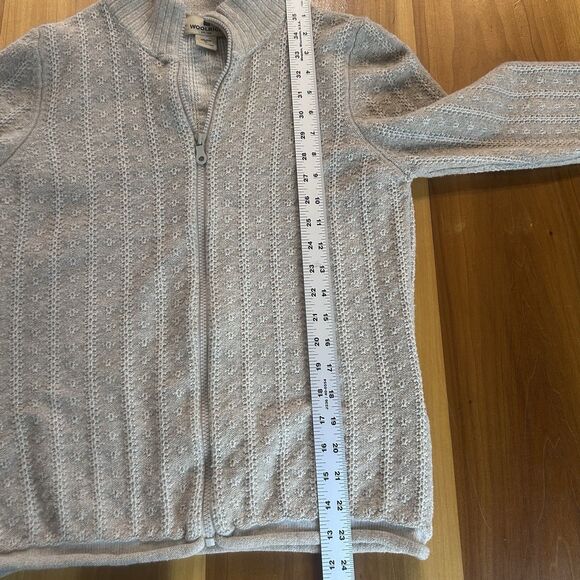 Woolrich Women’s Cardigan. Medium. Zip Front. Khaki. Wool Blend. Vintage - Picture 5 of 11